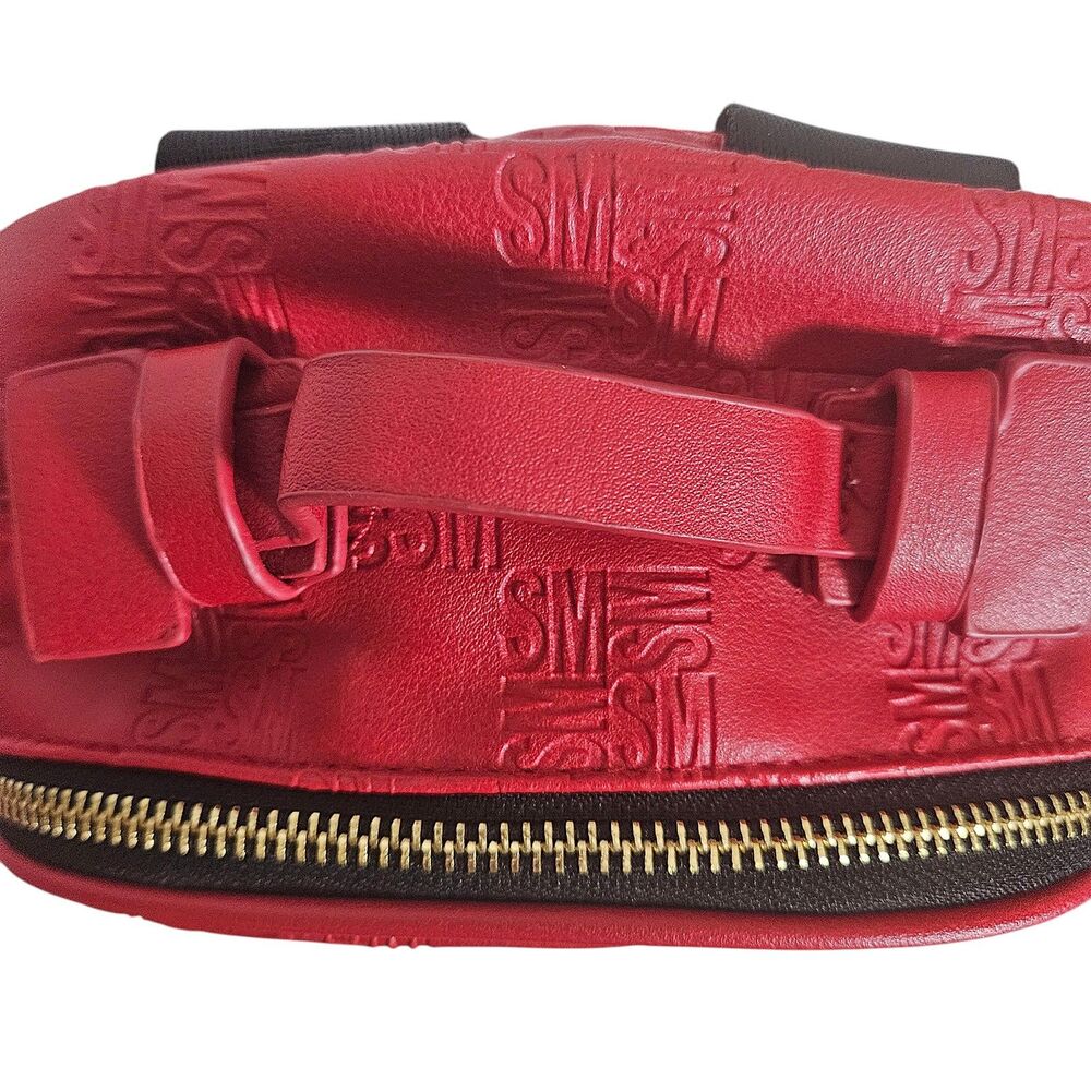 Steve Madden Logo Embossed Red Faux Leather Mini Backpack Y2K Style - Picture 4 of 7